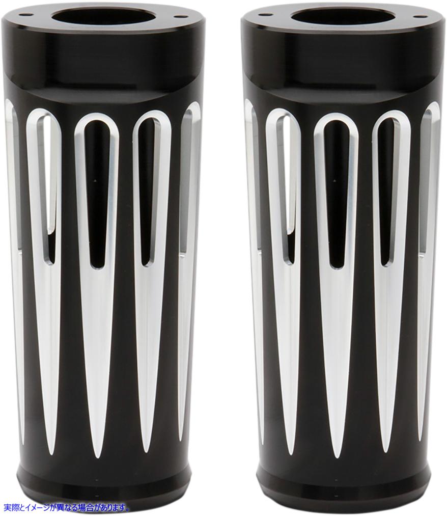 取寄せ フォークブーツカバー - +2インチ - ブラックアルマイト - ディープカット - FL アレンネス Fork Boot Covers - +2 - Black Anodized - Deep Cut - FL 20-029 04110085