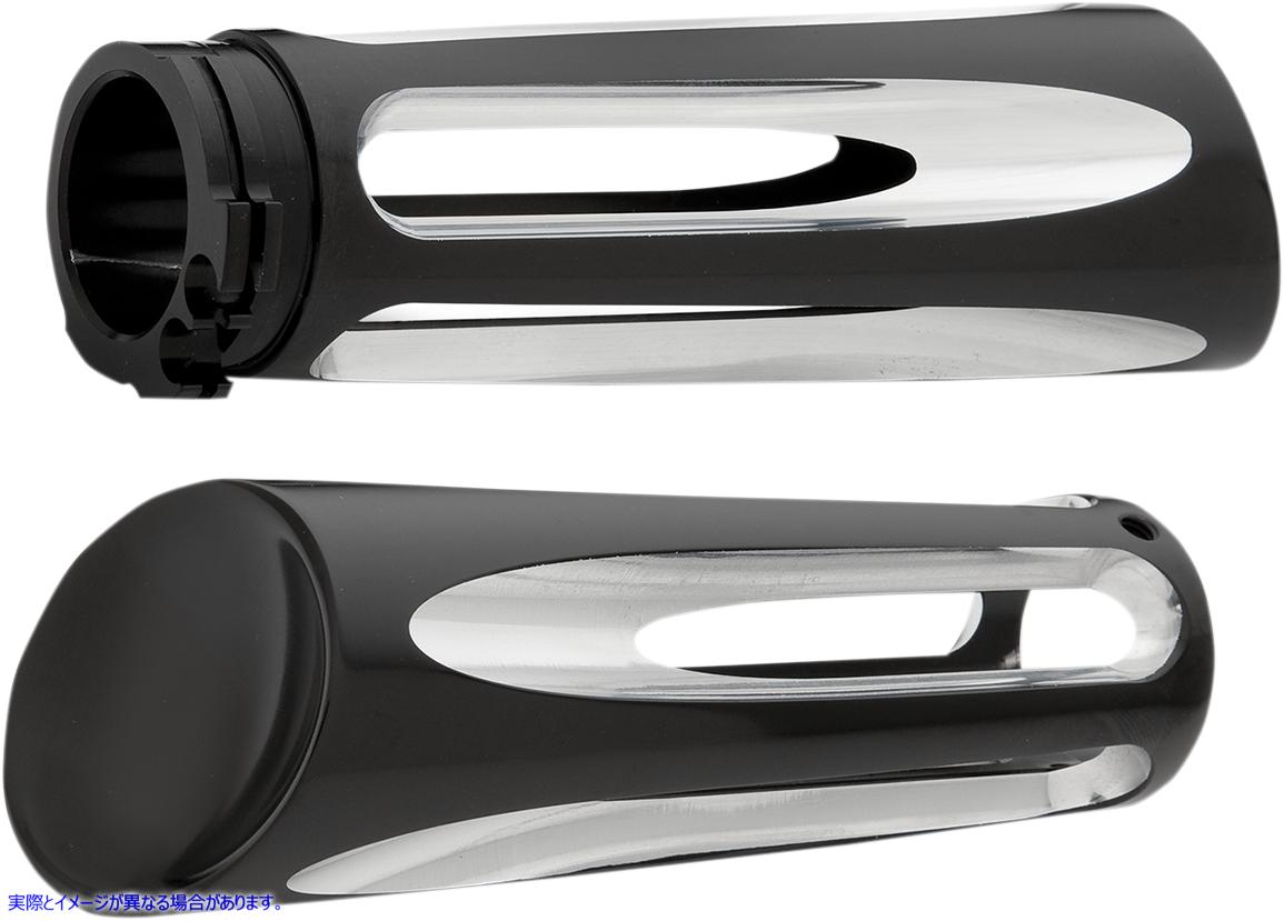 取寄せ Ness-TechR ディープカット ビレットグリップ - ブラック アレンネス Ness-TechR Deep Cut Billet Grips - Black 07-132 06300484