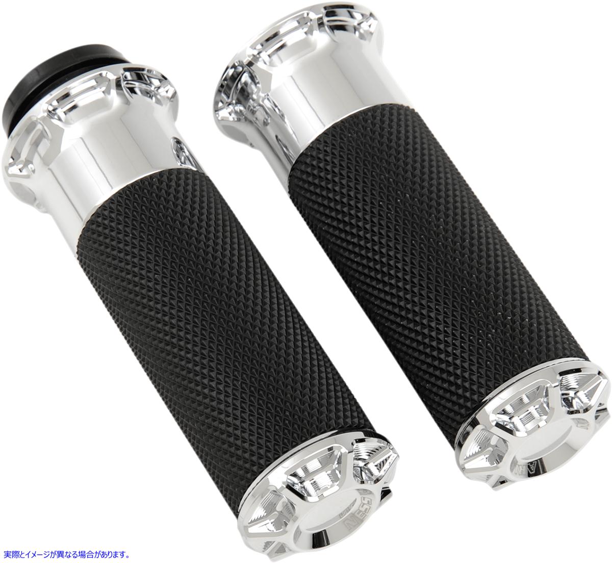取寄せ ベベルグリップ - TBW - クローム アレンネス Beveled Grips - TBW - Chrome 07-328 06301160
