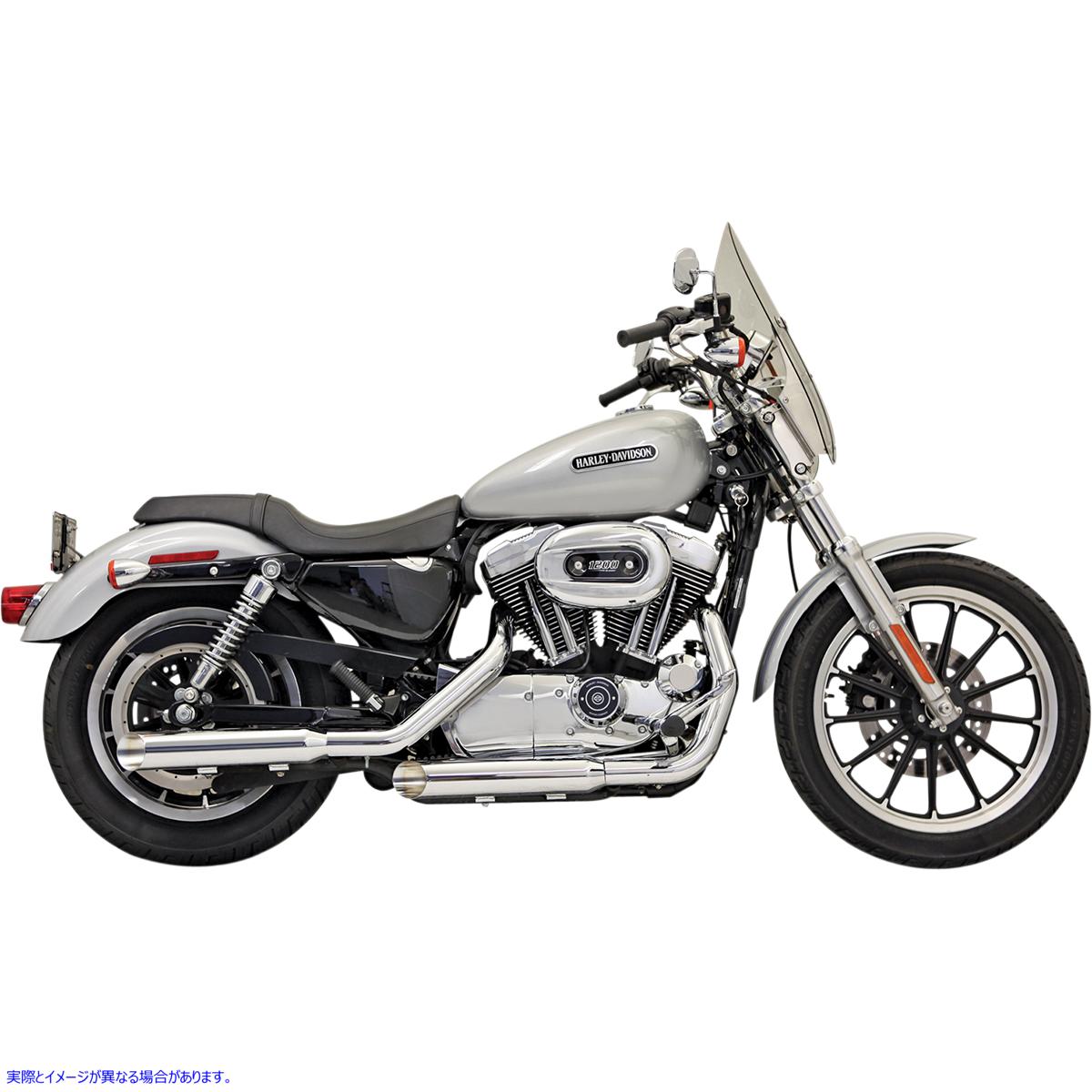 取寄せ 3インチマフラー - クローム - スラッシュカット - スポーツスター 04-13 バッサーニエキゾースト 3 Mufflers - Chrome - Slash-Cut - Sportster '04-'13 1X17F 18010478