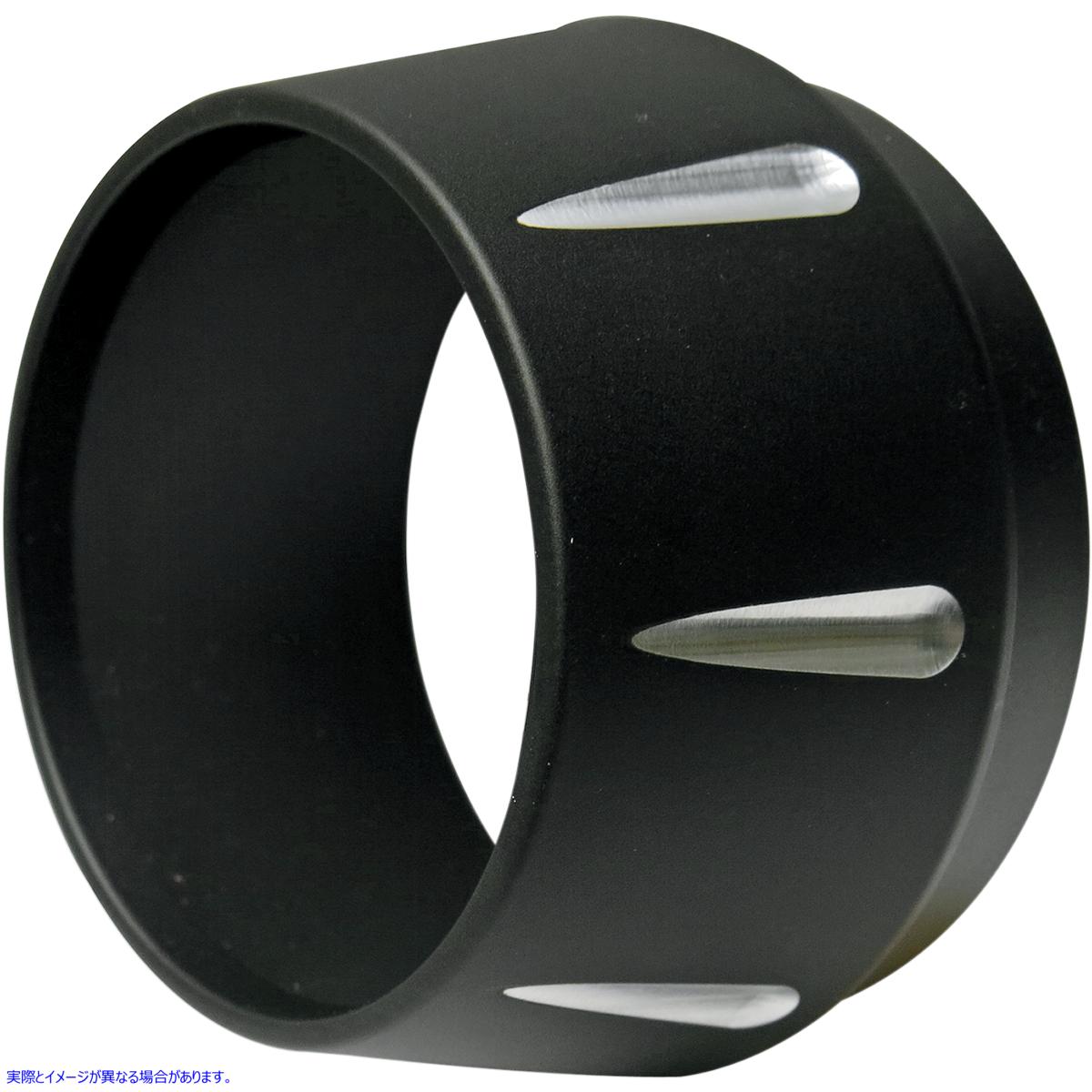 取寄せ エンドキャップ - ブラック - 溝付き - ショートメガホン バッサーニエキゾースト End Cap - Black - Fluted - Short Megaphone BESMR 18600662