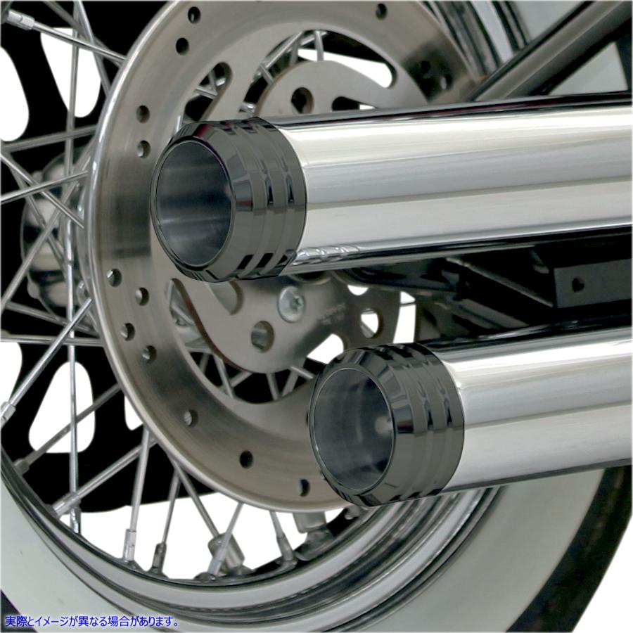 取寄せ 3インチエンドキャップ - ブラック - 溝付き バッサーニエキゾースト 3 Endcap - Black - Grooved BE30Q 18610757