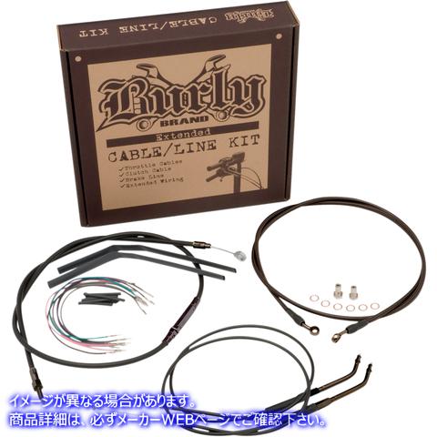 取寄せ エイプハンガーハンドルバー用ブラックビニールハンドルバーケーブル/ラインキット - 12インチ バーリーブランド Complete Black Vinyl Handlebar Cable/Line Kit for Ape Hanger Handlebars - 12 B30-1006 06100264