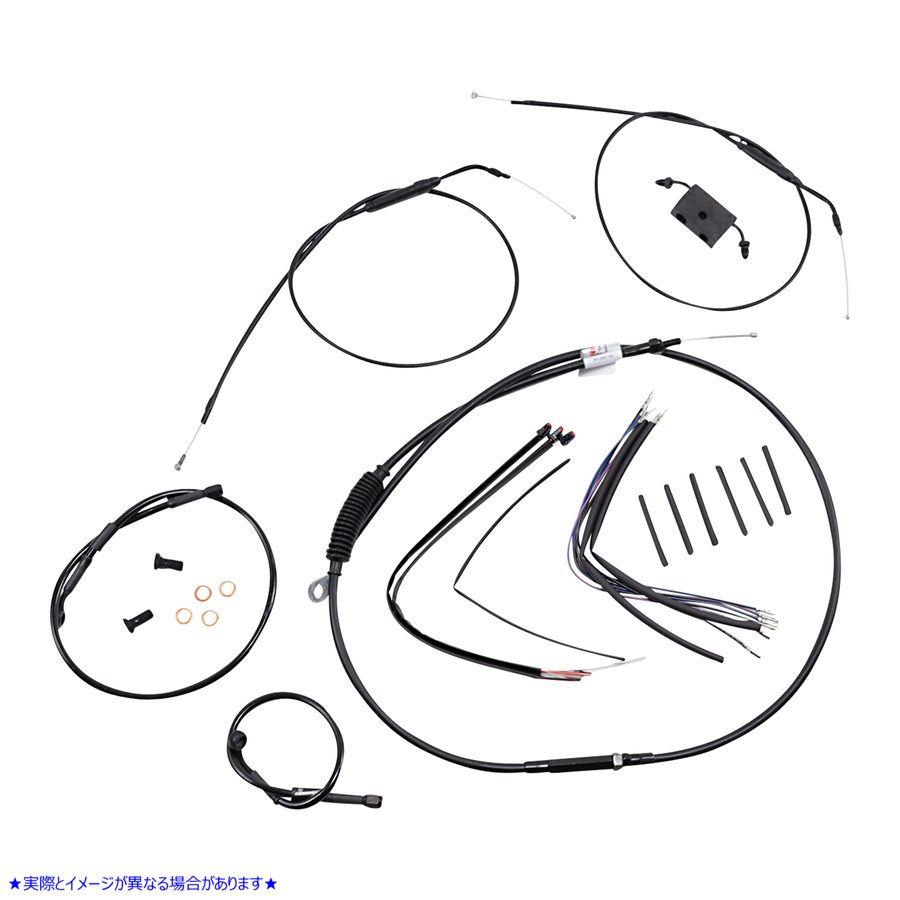 取寄せ ABS付きスポーツスター用延長ハンドルバーケーブルとブレーキラインキット - 12インチエイプハンガーハンドルバー バーリーブランド Extended Handlebar Cable and Brake Line Kit for Sportsters with ABS - B30-1229 06620587