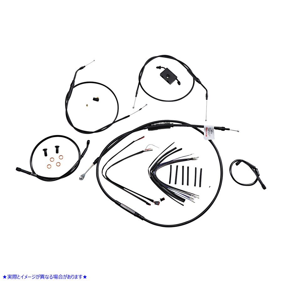 取寄せ ABS付きスポーツスター用延長ハンドルバーケーブルとブレーキラインキット - 14インチエイプハンガーハンドルバー バーリーブランド Extended Handlebar Cable and Brake Line Kit for Sportsters with ABS - B30-1230 06620588