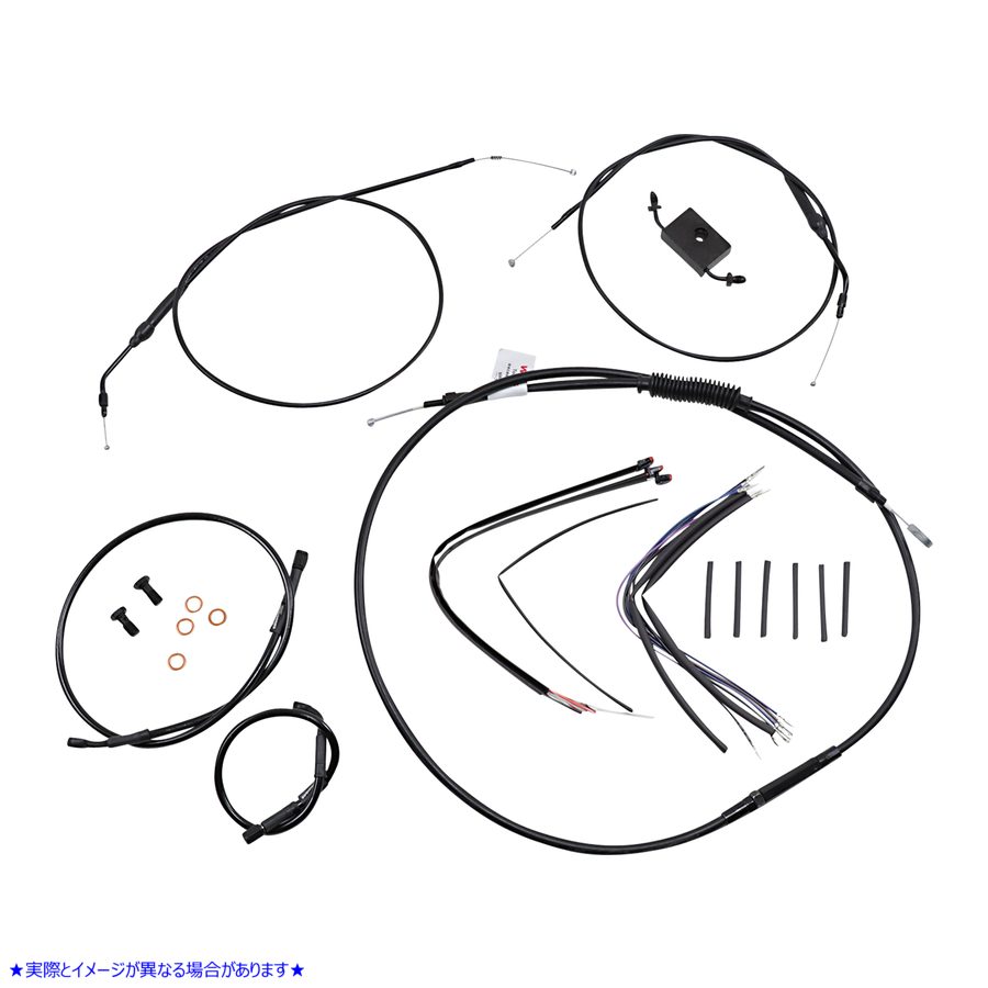 取寄せ ABS付きスポーツスター用延長ハンドルバーケーブルとブレーキラインキット - 16インチエイプハンガーハンドルバー バーリーブランド Extended Handlebar Cable and Brake Line Kit for Sportsters with ABS - B30-1231 06620589