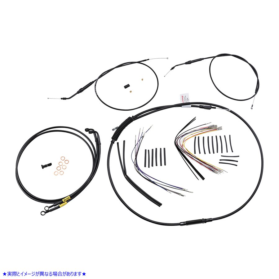 取寄せ ジェイルバーケーブルキット - 14インチハンドルバー - ブラックビニール バーリーブランド Jail Bar Cable Kit - 14 Handlebars - Black Vinyl B30-1191 06620597