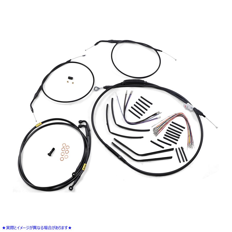 取寄せ ジェイルバーケーブルキット - 12インチハンドルバー - ブラックビニール バーリーブランド Jail Bar Cable Kit - 12 Handlebars - Black Vinyl B30-1195 06620598
