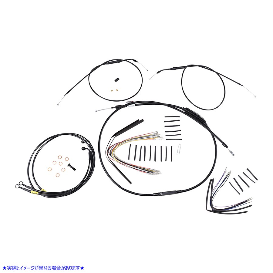 取寄せ ジェイルバーケーブルキット - 14インチハンドルバー - ブラックビニール バーリーブランド Jail Bar Cable Kit - 14 Handlebars - Black Vinyl B30-1196 06620599