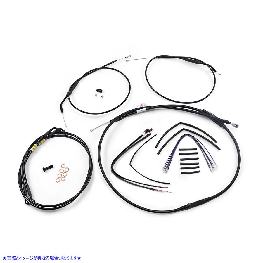 取寄せ ジェイルバーケーブルキット - 12インチハンドルバー - ブラックビニール バーリーブランド Jail Bar Cable Kit - 12 Handlebars - Black Vinyl B30-1200 06620600