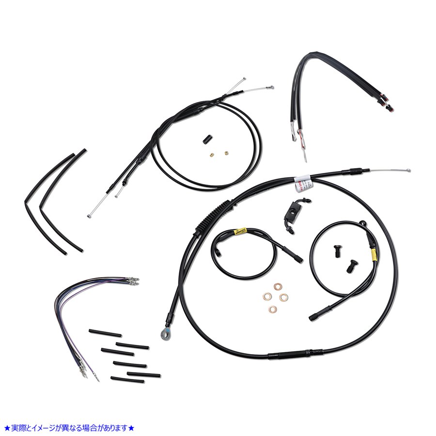 取寄せ ジェイルバーケーブルキット - 14インチハンドルバー - ブラックビニール バーリーブランド Jail Bar Cable Kit - 14 Handlebars - Black Vinyl B30-1213 06620606