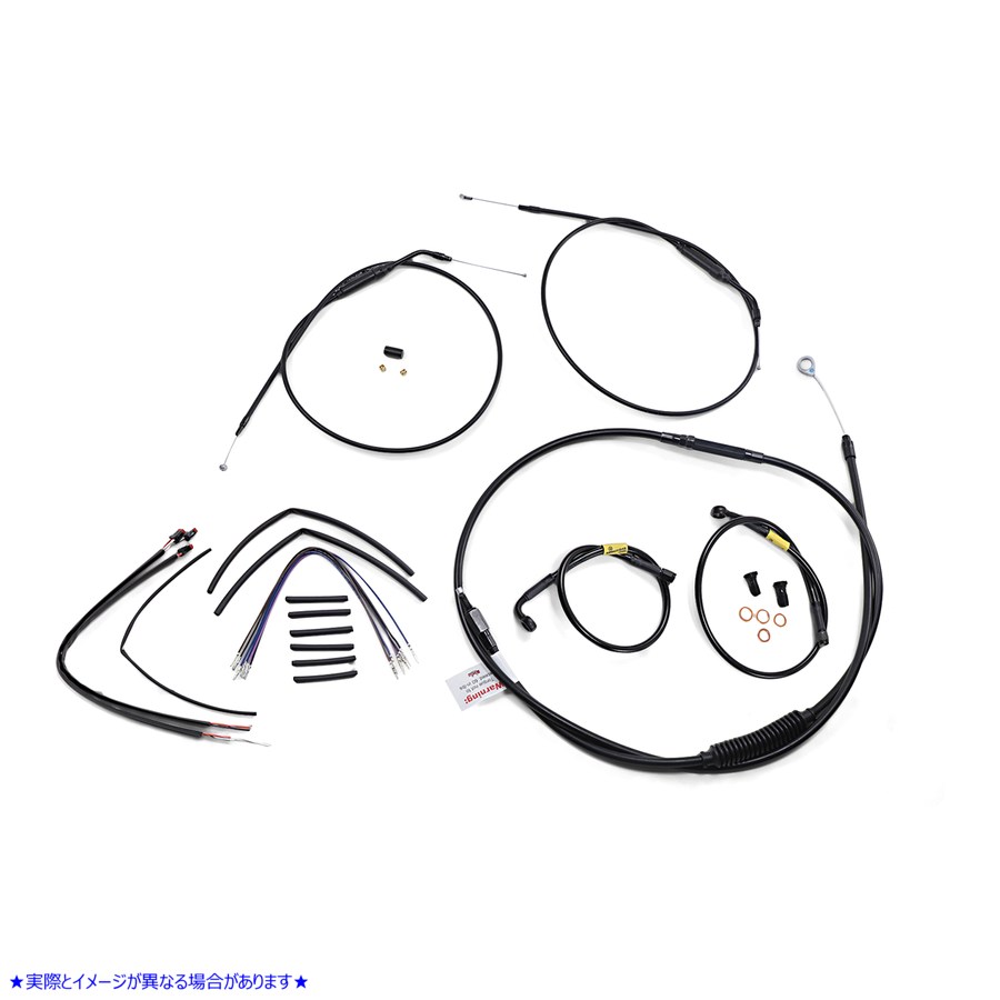 取寄せ ワイドグライドゴリラハンドルバー用ハンドルバーケーブル＆ブレーキラインキット - 14インチ バーリーブランド Handlebar Cable and Brake Line Kit for Wide Glide Gorilla Handlebars - 14 B30-1215 06620608