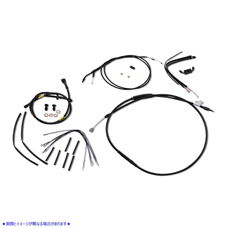 取寄せ ワイドグライドゴリラハンドルバー用ハンドルバーケーブル＆ブレーキラインキット - 16インチ バーリーブランド Handlebar Cable and Brake Line Kit for Wide Glide Gorilla Handlebars - 16 B30-1216 06620609
