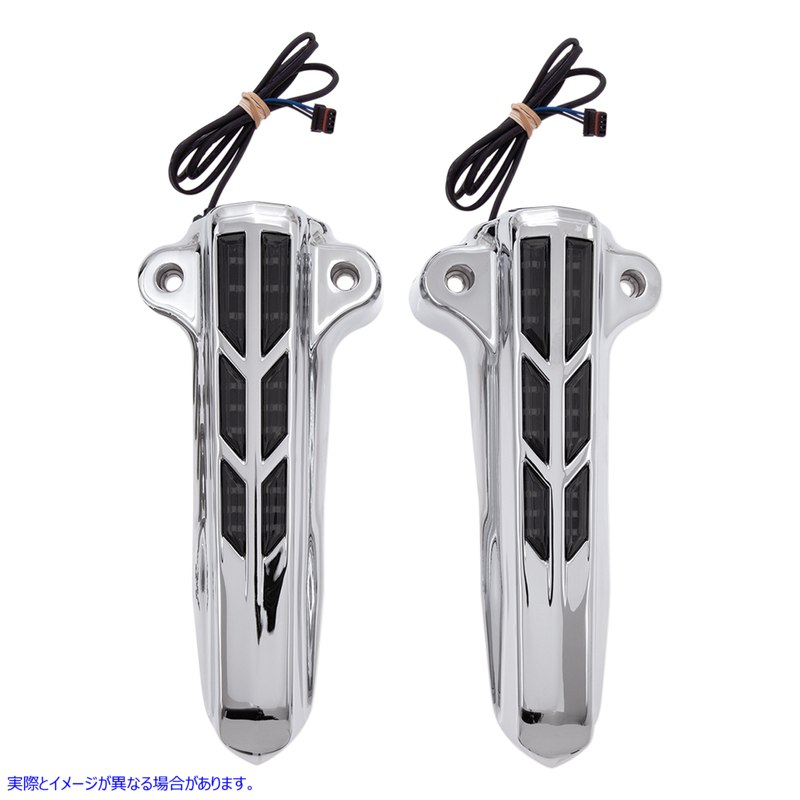 取寄せ Forkini 下腿カバー - クローム - LED付き シロ CIRO Forkini Lower Leg Covers - Chrome - With LEDs 43001 04030135