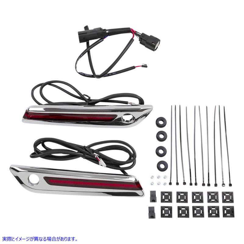 取寄せ ヒンジカバー - レッド/クローム シロ CIRO Hinge Covers - Red/Chrome 40170 35011823