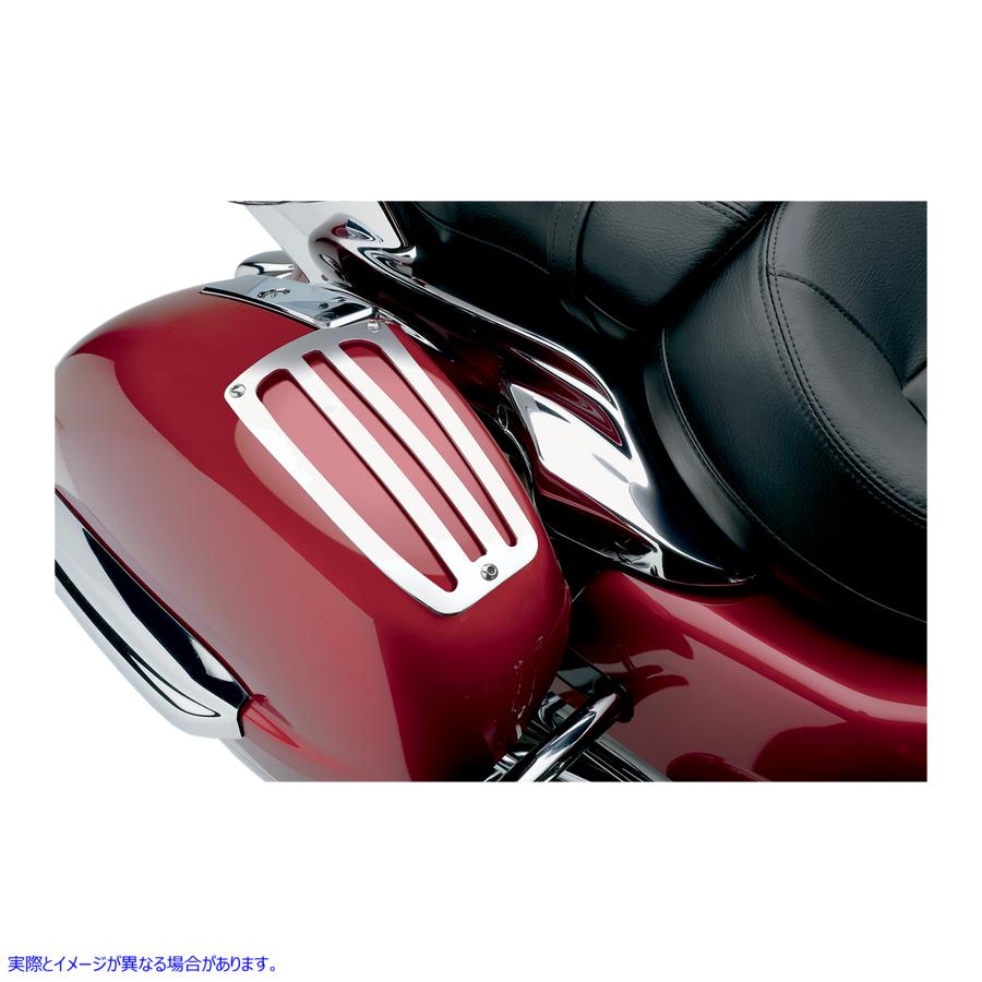 取寄せ サドルバッグリッドガード - クローム コブラ Saddlebag Lid Guards - Chrome 02-6943 15100187