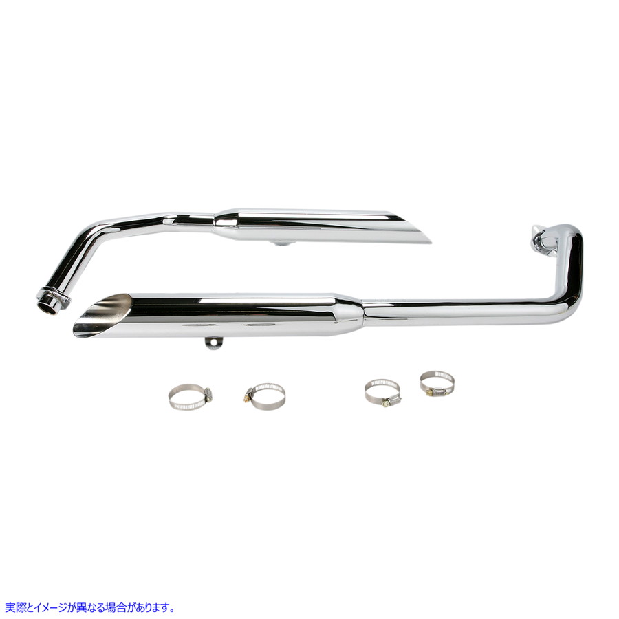 取寄せ 古典的なエキゾーストシステム コブラ Classic Slashcut Exhaust - Chrome - Shadow Spirit 1374SC BLV1374SC