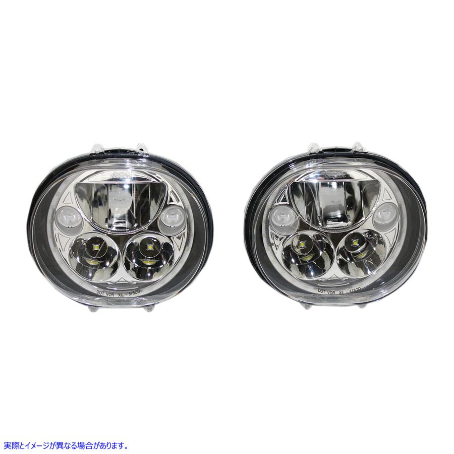 取寄せ TrubeamRLEDヘッドランプ カスタムダイナミクス LED Headlight - 5-3/4 - Chrome - Pair CDTB-575OV-C 20011261