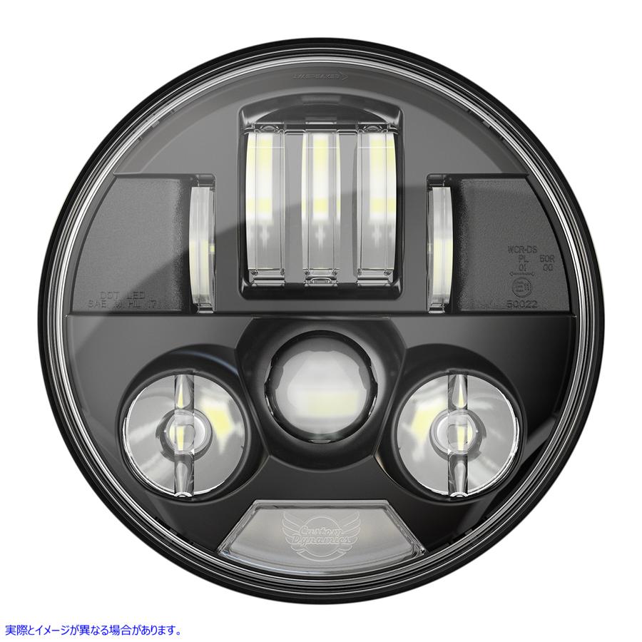 取寄せ 7インチ ProbeamR LEDヘッドランプ - インディアン - ブラック カスタムダイナミクス 7 ProbeamR LED Headlamp - Indian - Black PB-7-IND-B 20011826