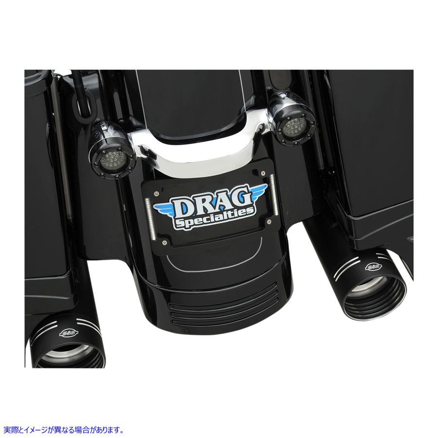 取寄せ トライラディウス ナンバープレートフレーム（フラッシュマウントLED付き） - ブラック カスタムダイナミクス Tri-Radius License Plate Frame w Flushmount LEDs - Black TF06-B 20300842