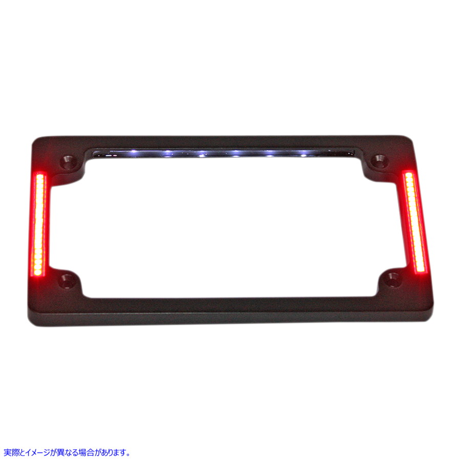 取寄せ LED付きナンバープレートフレーム - フラット - ブラック カスタムダイナミクス License Plate Frame with LED - Flat - Black TF07-B 20300900