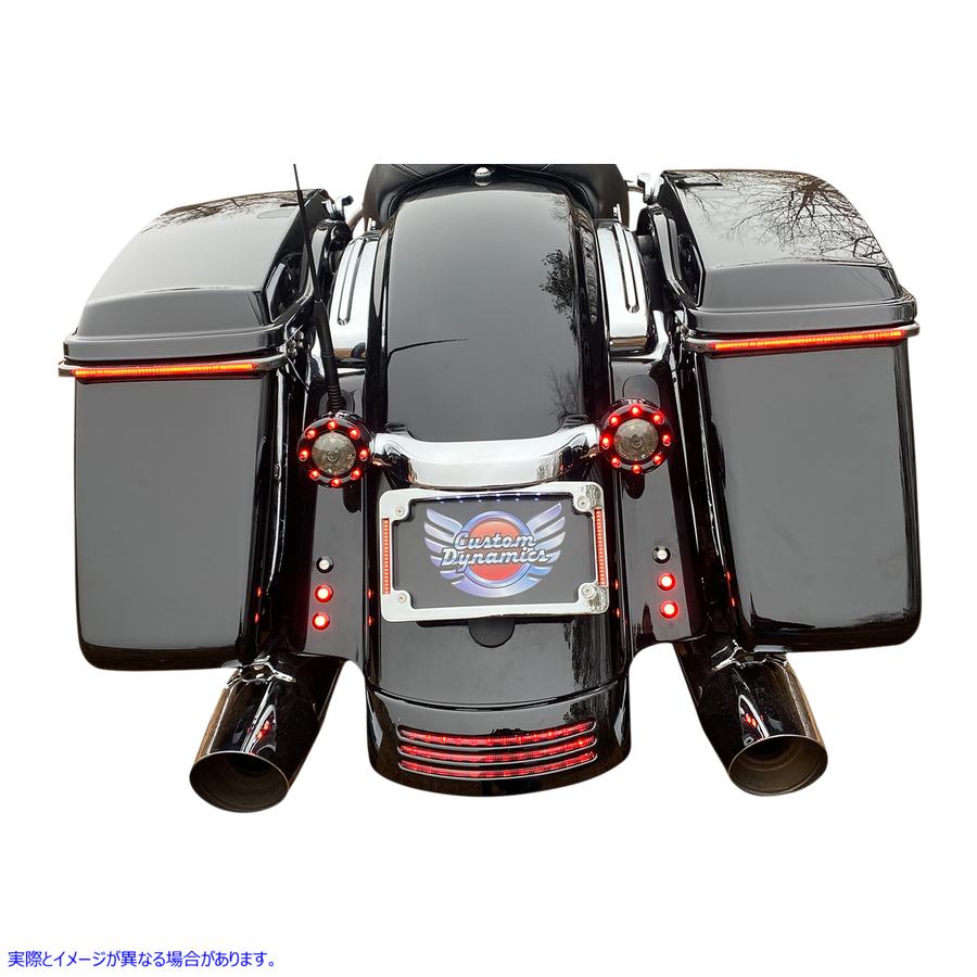 取寄せ カーブナンバープレートフレーム - クローム カスタムダイナミクス Curved License Plate Frame - Chrome TF06-BCM-C 20301486