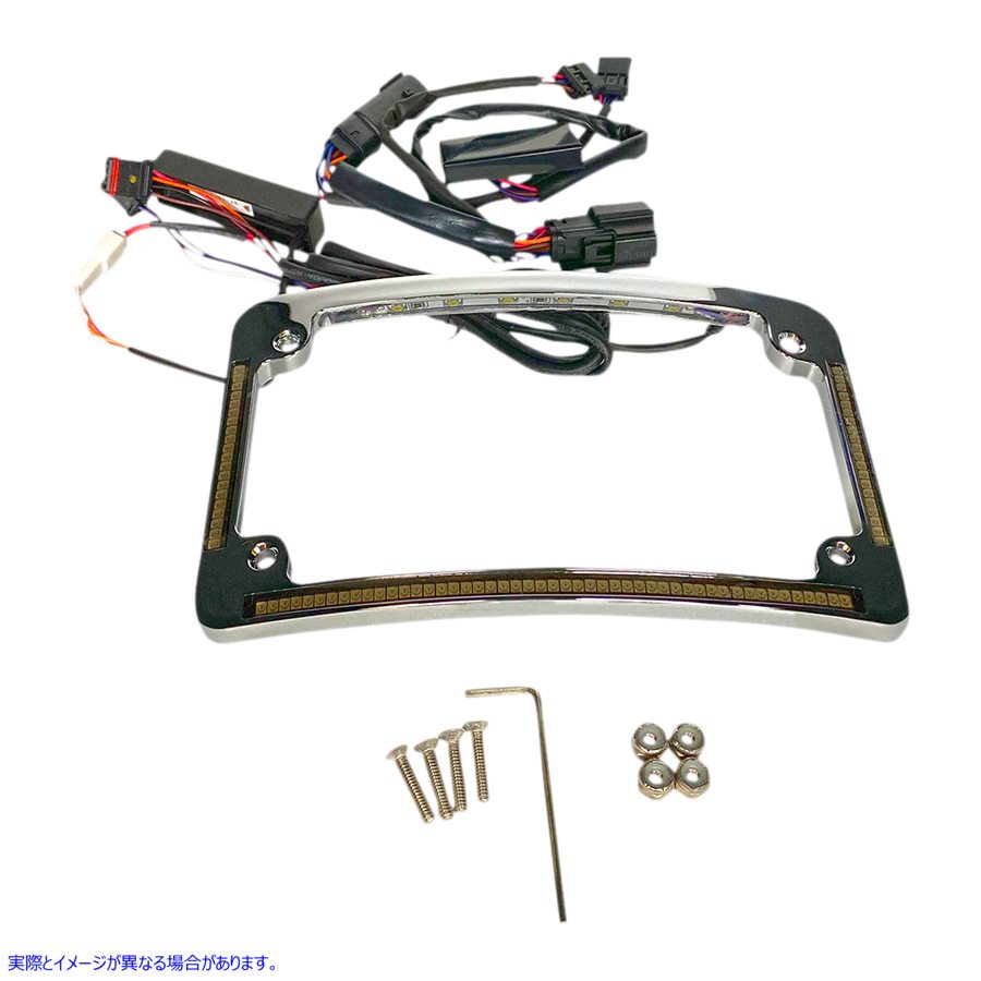 取寄せ オールインワンナンバープレートフレーム - クローム カスタムダイナミクス All in One License Plate Frame - Chrome TF05-BCM-C 20301488