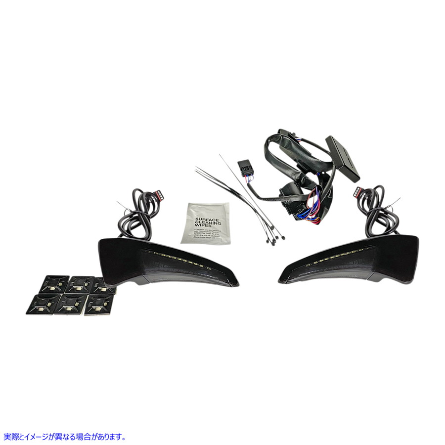 取寄せ シーケンシャル ツアーパック シートバックレスト LEDライト - ブラック/スモーク - FLH カスタムダイナミクス Sequential Tour Pak Seat Back Rest LED Lights - Black/Smoke - FLH CD-TPBR-14-SB 20402539