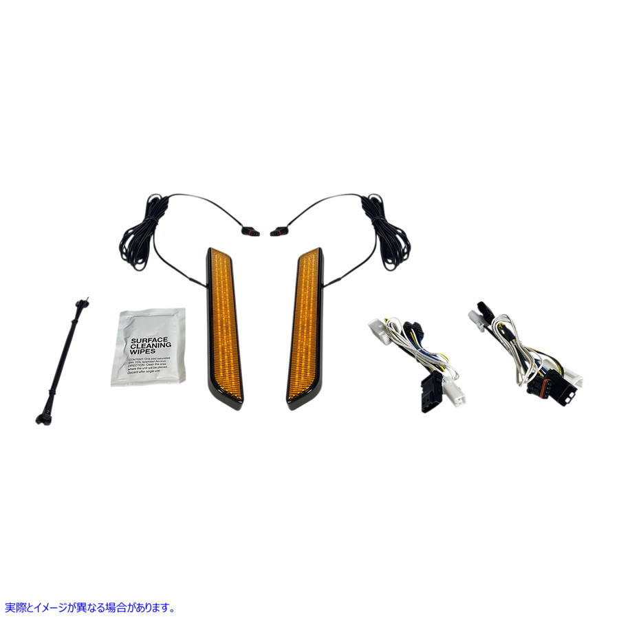 取寄せ LEDフォークライト - アンバー - ブラック カスタムダイナミクス LED Fork Light - Amber - Black CD-FORK-BCM-AB 20402647