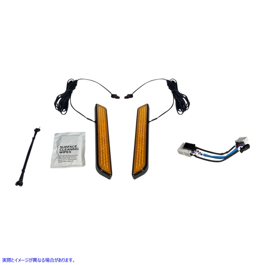 取寄せ LEDフォークライト - アンバー - ブラック カスタムダイナミクス LED Fork Light - Amber - Black CD-FORK-HD-AB 20402651