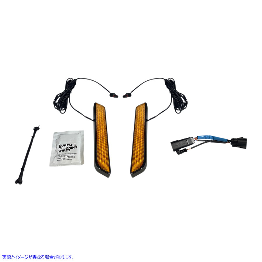 取寄せ LEDフォークライト - アンバー - ブラック カスタムダイナミクス LED Fork Light - Amber - Black CD-FORK-SS8-AB 20402659