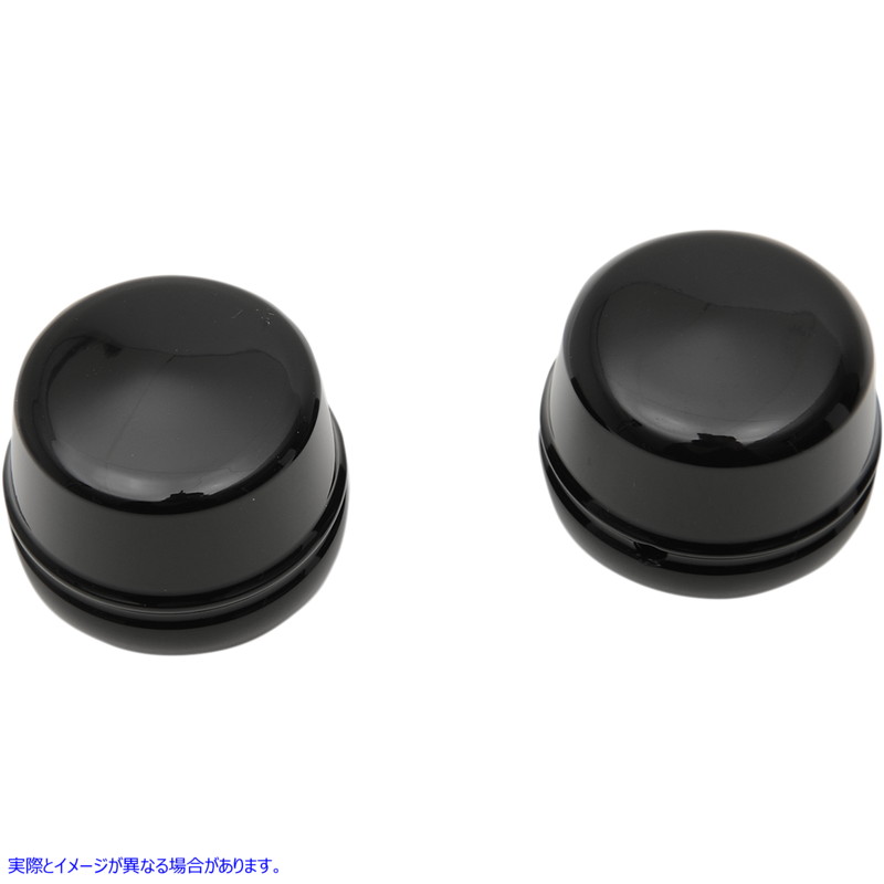 取寄せ アクスルキャップ - ブラック - フロント - 00-07 FLT ドラッグスペシャリティーズ Axle Caps - Black - Front - '00-'07 FLT 0214-1234 02141234