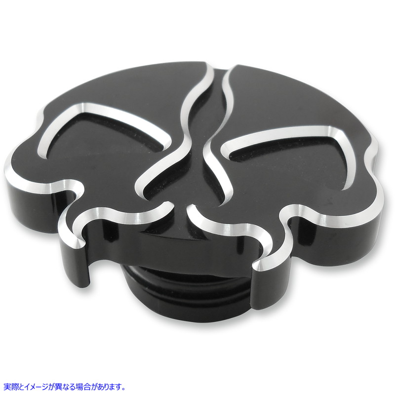 取寄せ ガスキャップ - 通気孔なし - スプリットスカル - ブラック ドラッグスペシャリティーズ Gas Cap - Non-Vented - Split Skull - Black 0703-0788 07030788