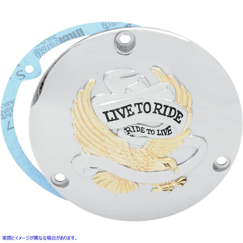 取寄せ Live to Ride ダービーカバー - 3ホール - ゴールド ドラッグスペシャリティーズ Live to Ride Derby Cover - 3 Hole - Gold 1107-0156 11070156