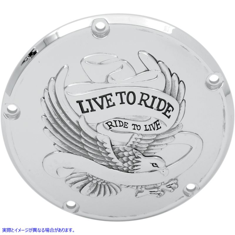 取寄せ Live to Ride ダービーカバー - 5穴 - クローム ドラッグスペシャリティーズ Live to Ride Derby Cover - 5-Hole - Chrome 1107-0157 11070157