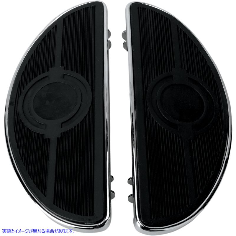 取寄せ ハーフムーンフロアボード - 防振インサートなし - クローム - FL ドラッグスペシャリティーズ Half-Moon Floorboard - w/o Vibration Inserts - Chrome - FL 1621-0161 16210161
