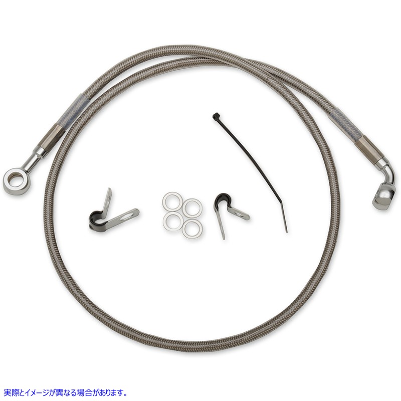 取寄せ ブレーキライン - フロント（上部） - ステンレススチール ドラッグスペシャリティーズ Brake Line - Front (Upper) - Stainless Steel 1741-0875 17410875