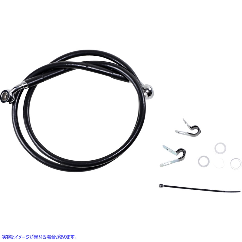 取寄せ ブレーキライン - フロント（上部） - ブラック ドラッグスペシャリティーズ Brake Line - Front (Upper) - Black 1741-2532 17412532