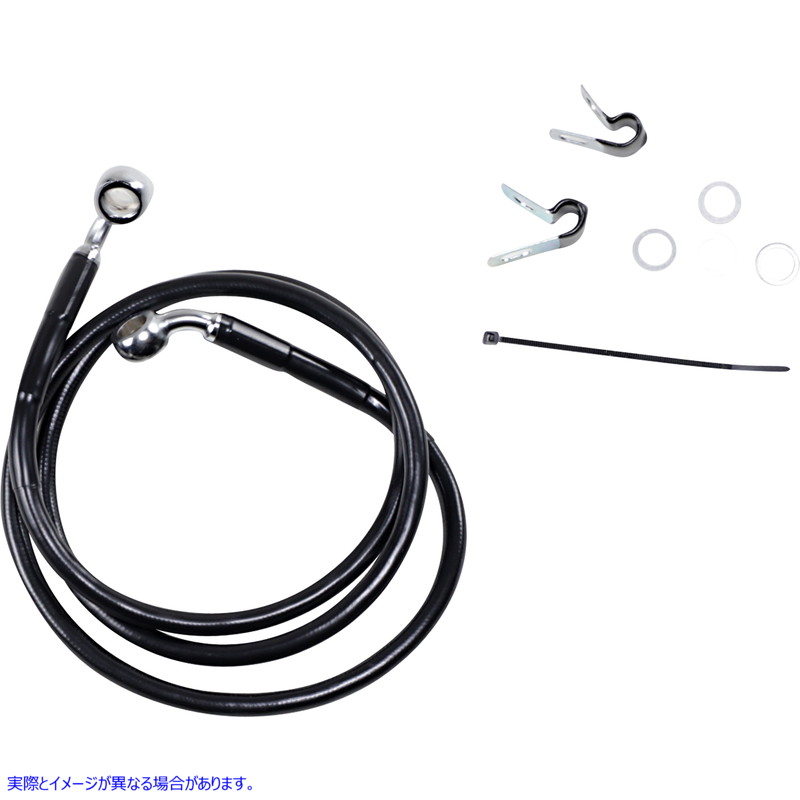 取寄せ ブレーキライン - フロント - ブラック - +4インチ - XL ドラッグスペシャリティーズ Brake Line - Front - Black - +4 - XL 1741-2534 17412534