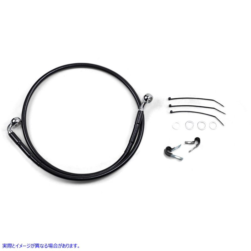 取寄せ ブレーキライン - フロント（上部） - ブラック ドラッグスペシャリティーズ Brake Line - Front (Upper) - Black 1741-2556 17412556