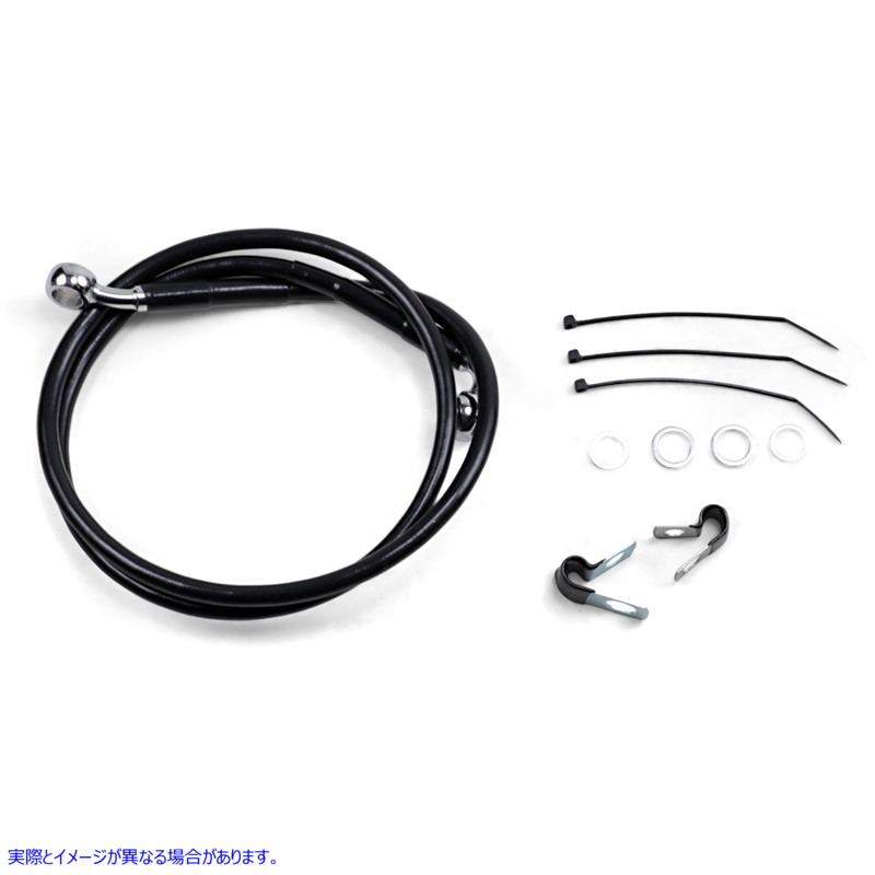 取寄せ ブレーキライン - フロント - ブラック - +2インチ - FXD 00-05 ドラッグスペシャリティーズ Brake Line - Front - Black - +2 - FXD '00-'05 1741-2557 17412557