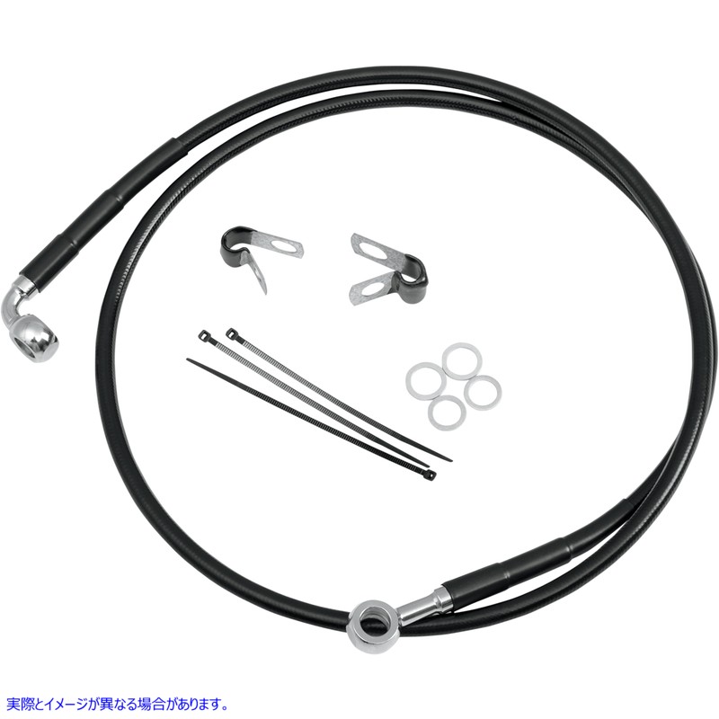 取寄せ ブレーキライン - フロント（上部） - ブラック ドラッグスペシャリティーズ Brake Line - Front (Upper) - Black 1741-2580 17412580