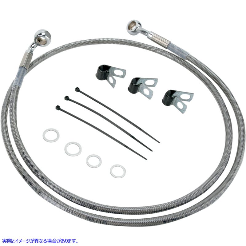 取寄せ ブレーキライン - フロント - +4インチ - ステンレススチール ドラッグスペシャリティーズ Brake Line - Front - +4 - Stainless Steel 1741-2650 17412650