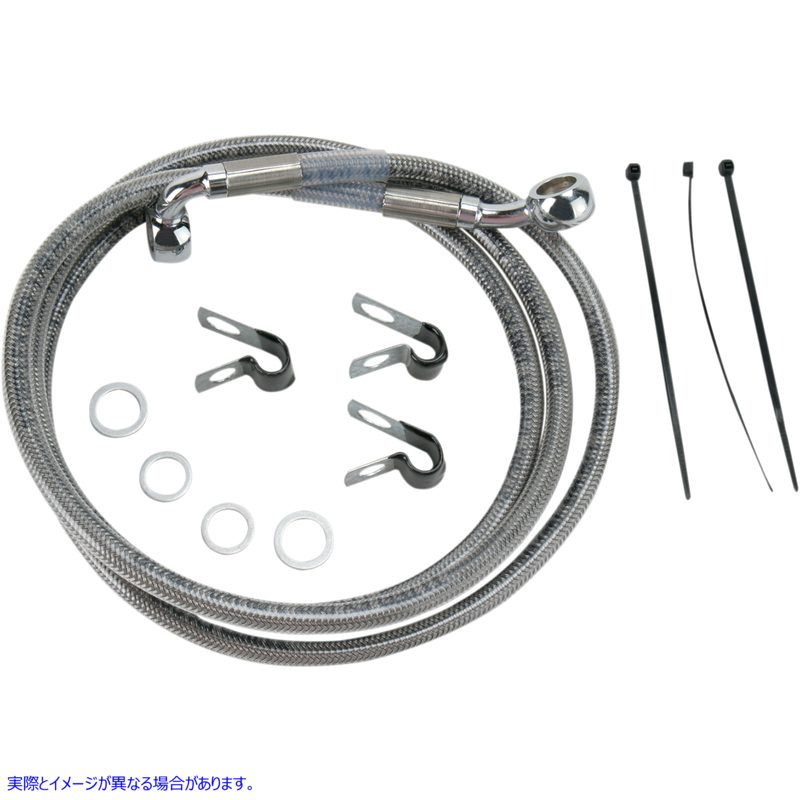 取寄せ ブレーキライン - フロント - +10インチ - ステンレススチール ドラッグスペシャリティーズ Brake Line - Front - +10 - Stainless Steel 1741-2653 17412653