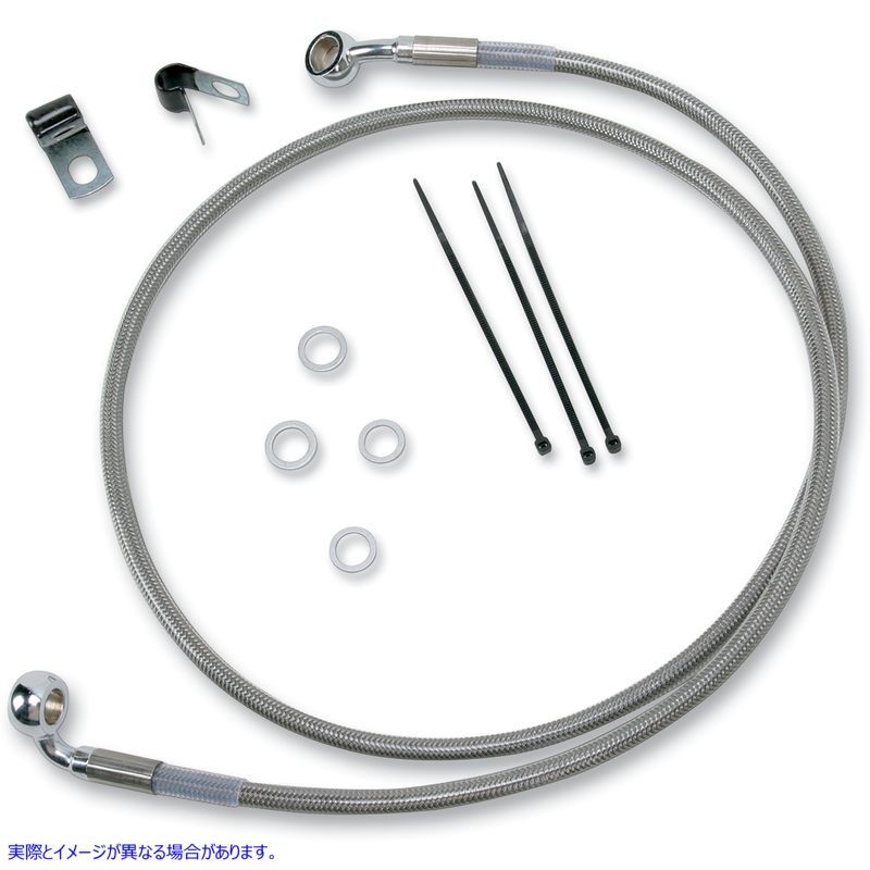取寄せ ブレーキライン - フロント - +2インチ - ステンレススチール ドラッグスペシャリティーズ Brake Line - Front - +2 - Stainless Steel 1741-2654 17412654