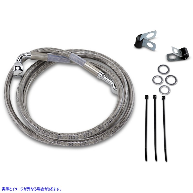 取寄せ ブレーキライン - フロント - +4インチ - ステンレススチール ドラッグスペシャリティーズ Brake Line - Front - +4 - Stainless Steel 1741-2658 17412658