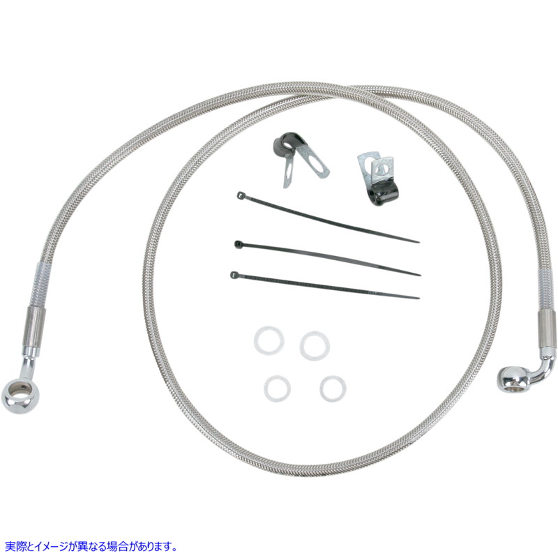 取寄せ ブレーキライン - フロント - +2インチ - ステンレススチール ドラッグスペシャリティーズ Brake Line - Front - +2 - Stainless Steel 1741-2690 17412690