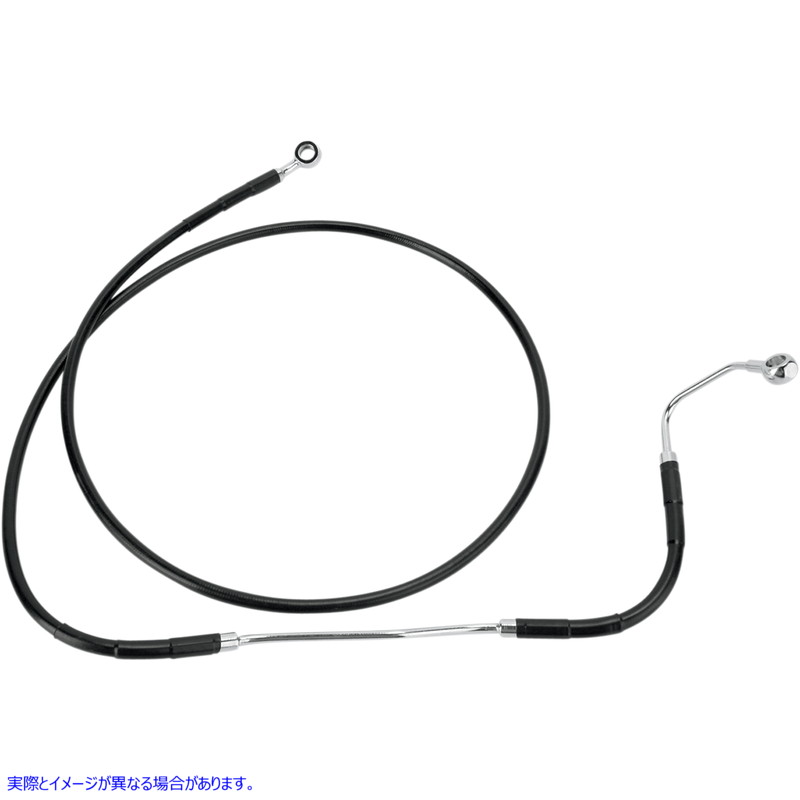 取寄せ ブレーキライン - フロント - ブラック - +2インチ ABS ドラッグスペシャリティーズ Brake Line - Front - Black - +2 ABS 1741-2933 17412933