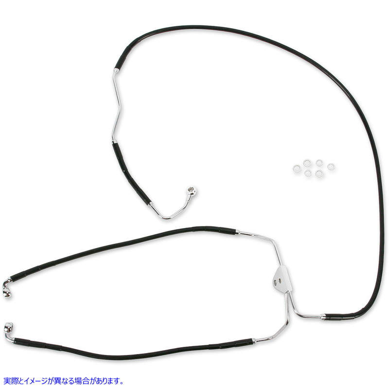 取寄せ ブレーキライン - フロント (下部/中部) - ABS - ブラック ドラッグスペシャリティーズ Brake Line - Front (Lower/Mid) - ABS - Black 1741-2939 17412939