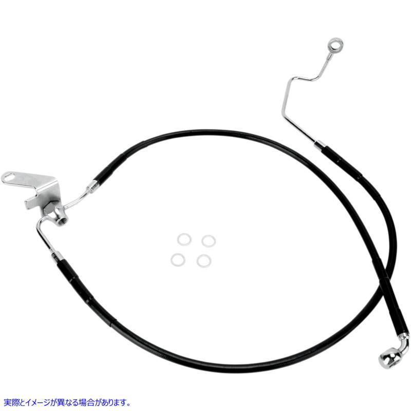 取寄せ ブレーキライン - リア - ブラック ドラッグスペシャリティーズ Brake Line - Rear - Black 1741-2954 17412954